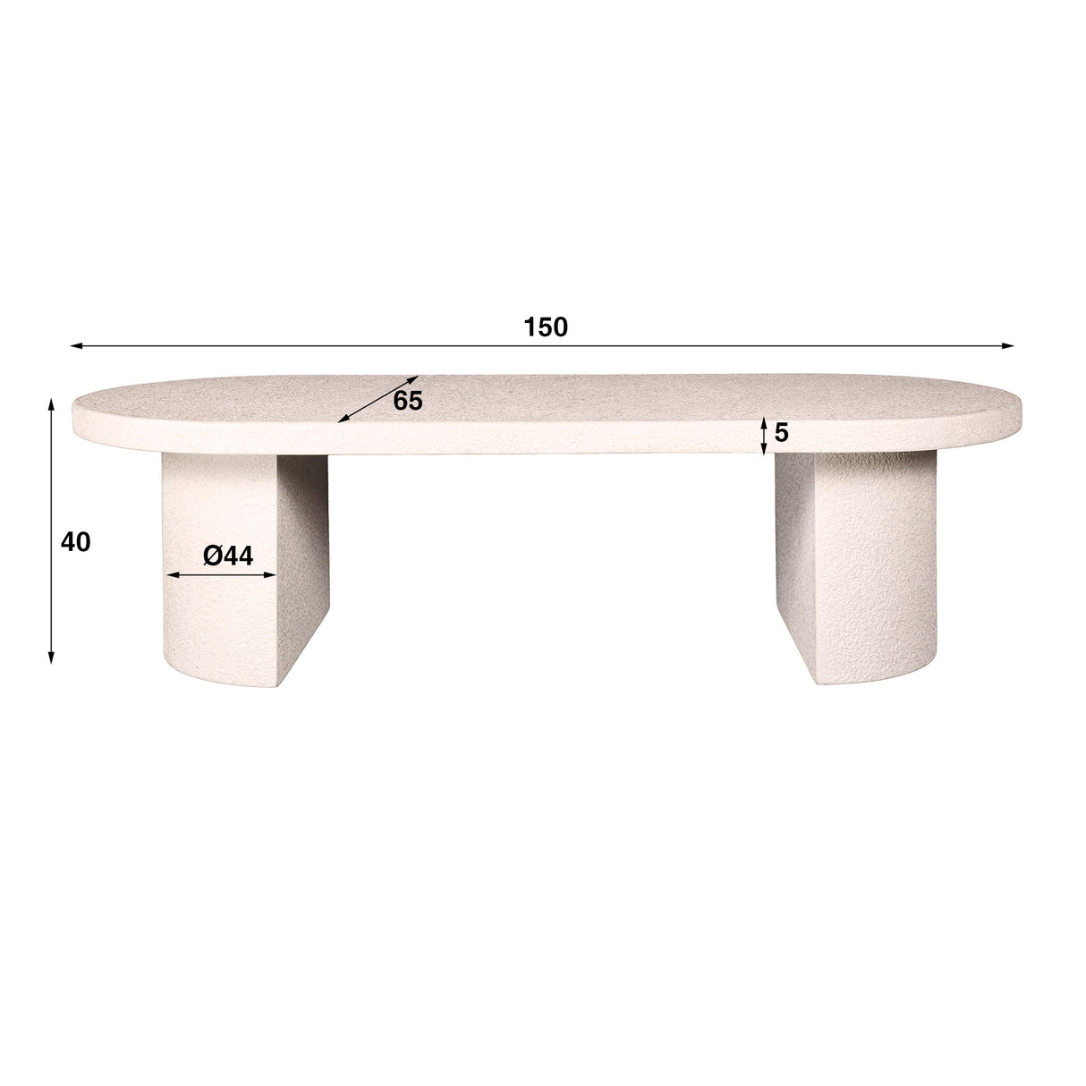 Table basse Zina 150 cm Pierre Marbre blanc