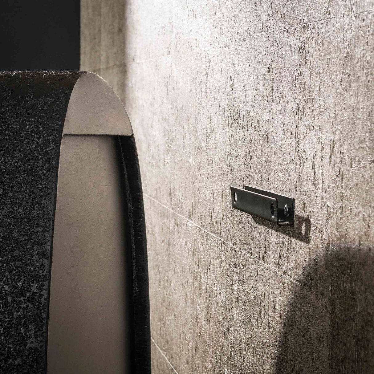 Étagère murale large en métal gris métallique 44x21 cm Aeris