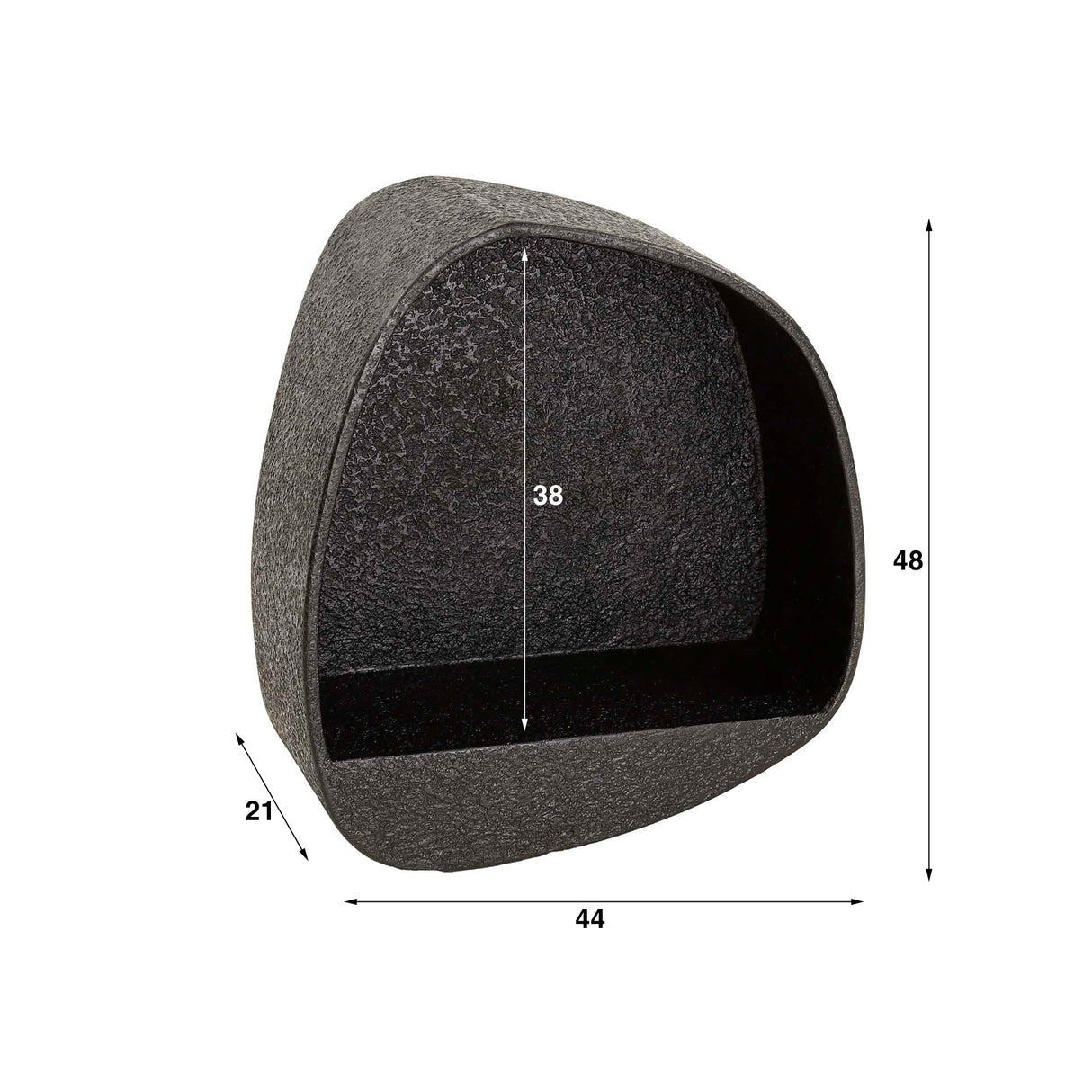 Étagère murale large en métal gris métallique 44x21 cm Aeris