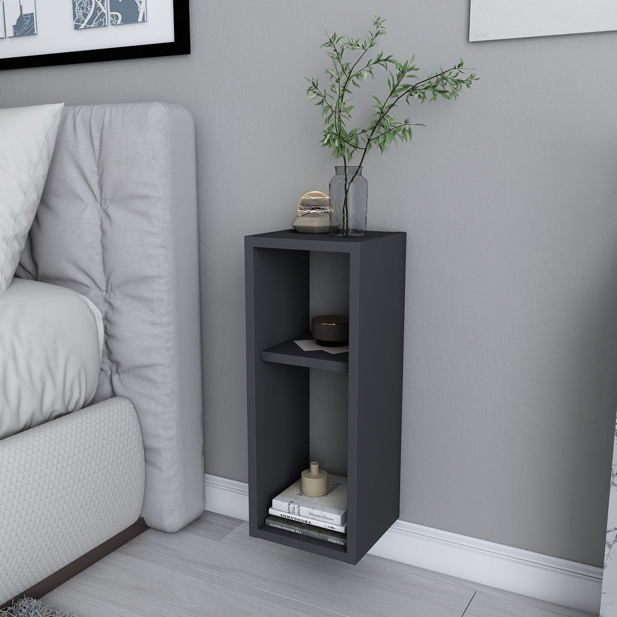 Sault wandplank antraciet 23,2 x 22 x 59,6 cm Melamine gecoat houtcomposiet