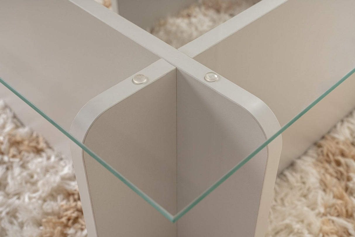 Table basse Gris Mélamine Verre Opal 105x65x30 cm