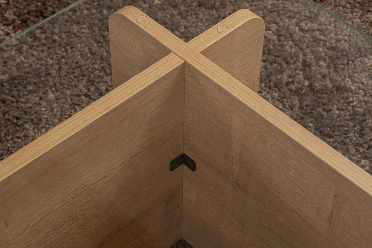 Table basse Naturel Verre Opal 105x65x30 cm