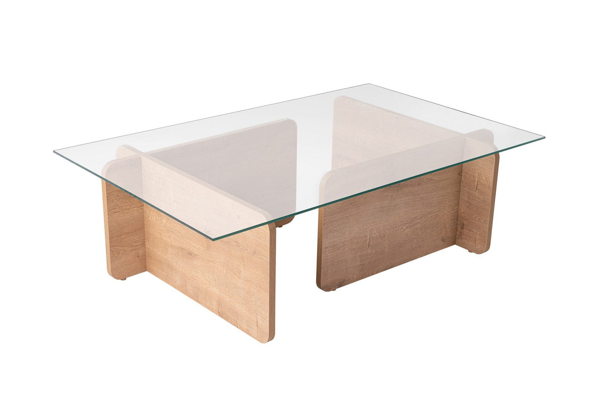 Table basse Naturel Verre Opal 105x65x30 cm