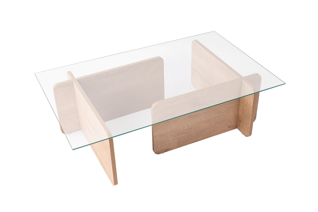Table basse Naturel Verre Opal 105x65x30 cm