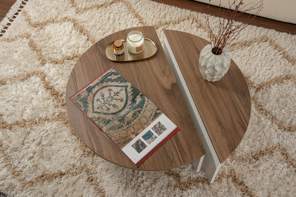 Orion salontafel Walnoot en Wit 90x60 cm Walnut White Melamine