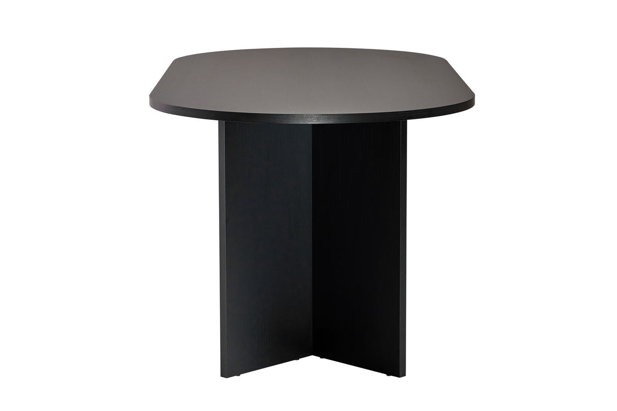 Table à manger Sablin en bois noir 180x89,5x75 cm en mélamine