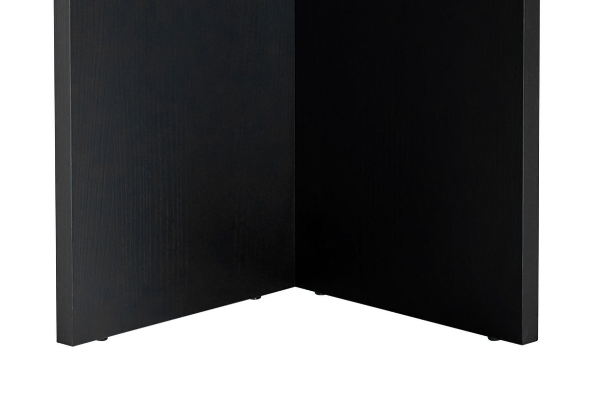 Table à manger Sablin en bois noir 180x89,5x75 cm en mélamine