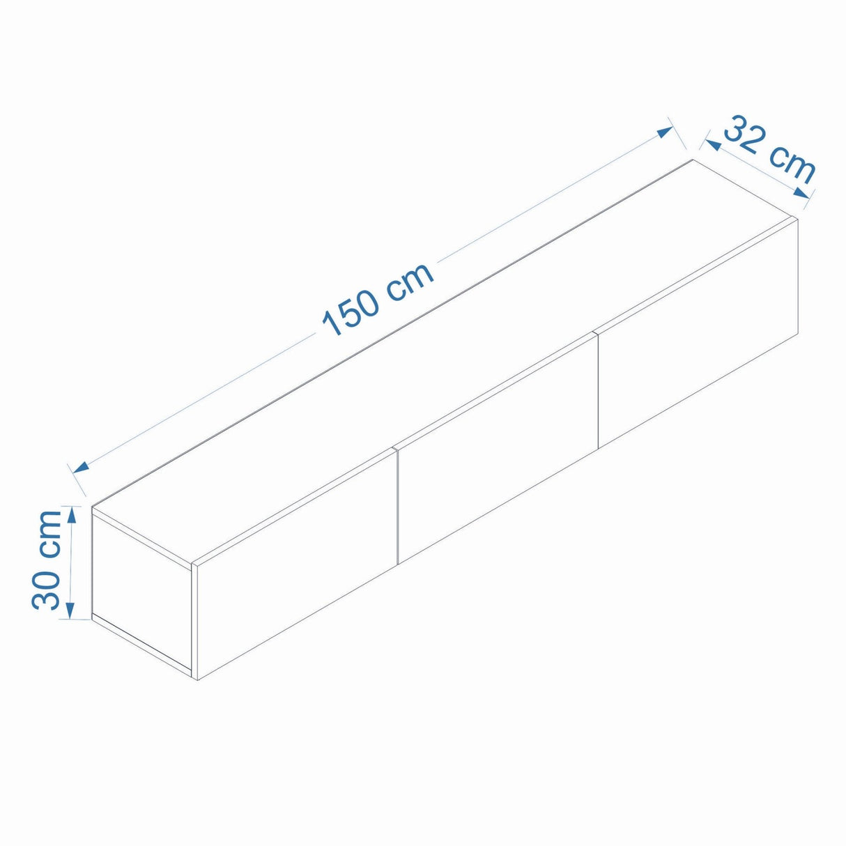 Console murale West blanche 150 cm Mélamine bois composite