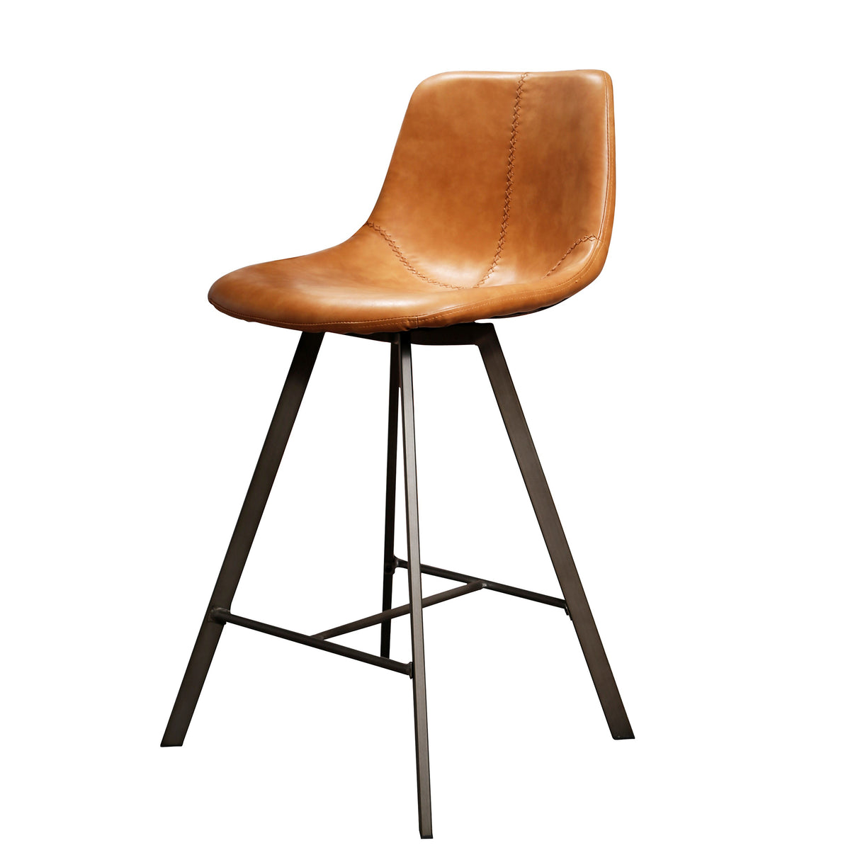 Tabouret Siena Brun Saddle PU Simili Cuir