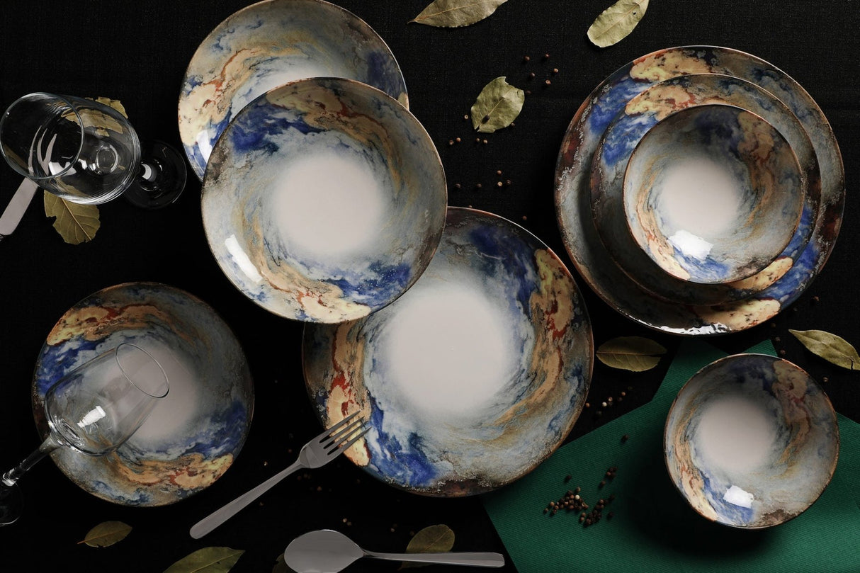 GBSATN24KY4101615 Blanc Bleu Or 100% PORCELAINE