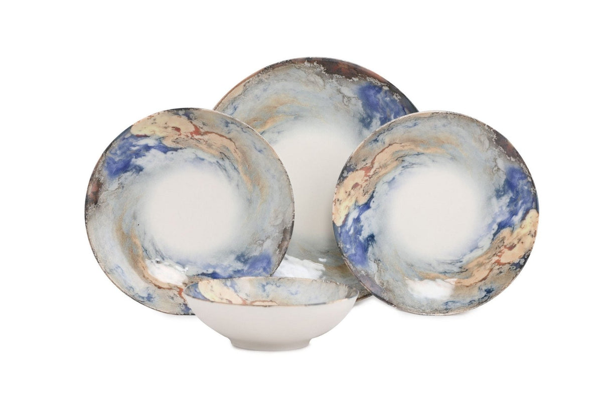 GBSATN24KY4101615 Blanc Bleu Or 100% PORCELAINE