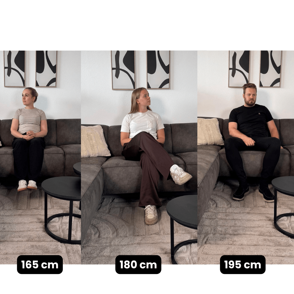 Canapé d'angle industriel en éco-cuir anthracite Brisbane - gauche