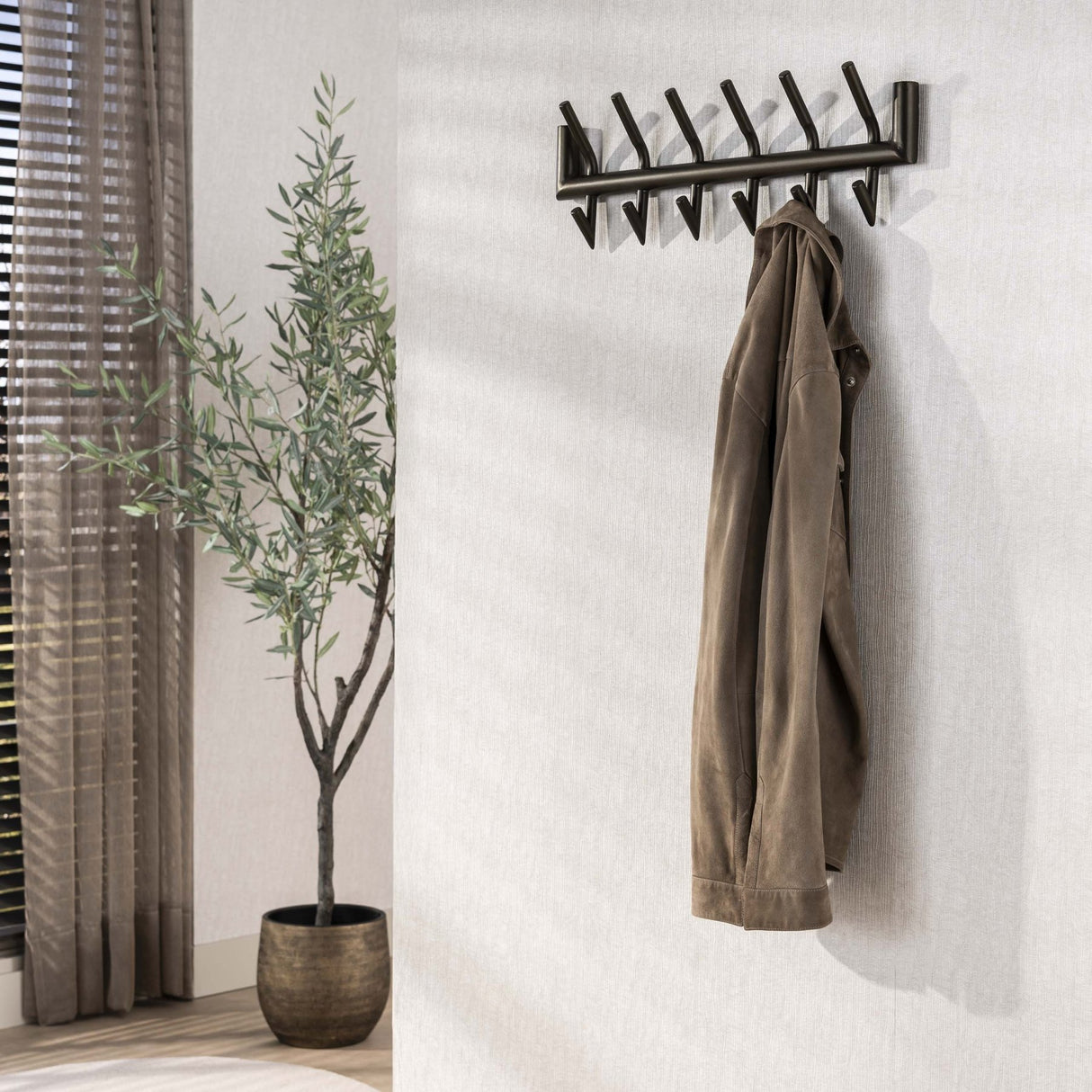 Kapstok Kym Drift brown 2x6 haken