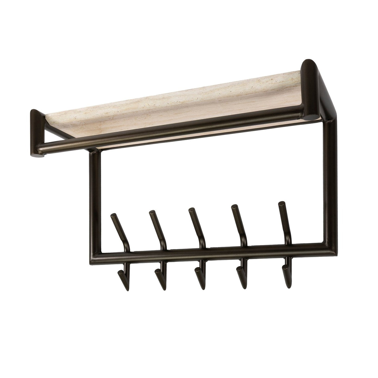 Kapstokken - Wandkapstok Aria 2x5 haken Travertine Melamine Bronskleurig - Dimehouse