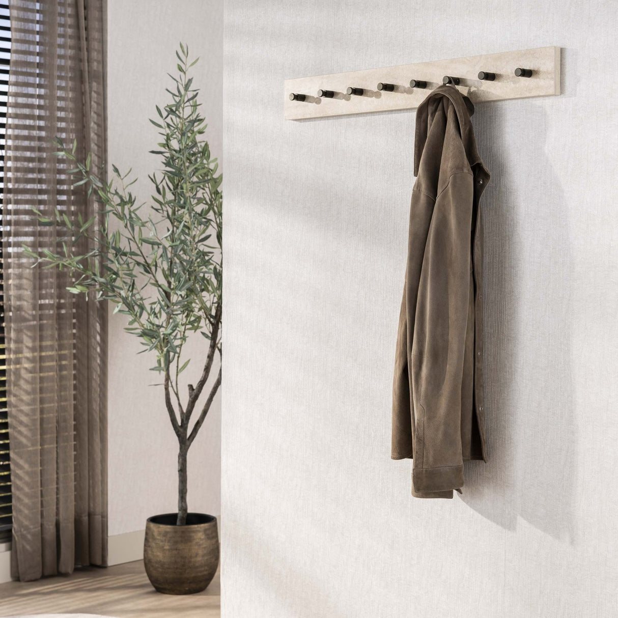 Kapstok Borea Keramiek Travertin 8 Haken 80 cm