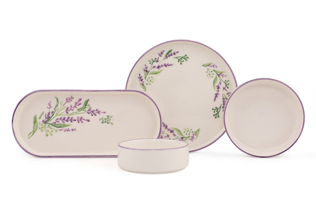 Lavanta 14 Blanc Violet Vert 100% CÉRAMIQUE 19 cm de large