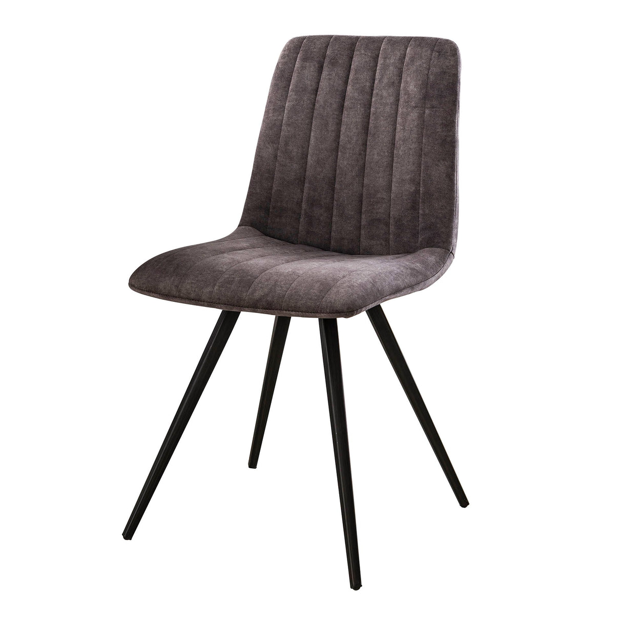 Ensemble de 4 chaises de salle à manger Sadie Velours Gris - Sans accoudoirs