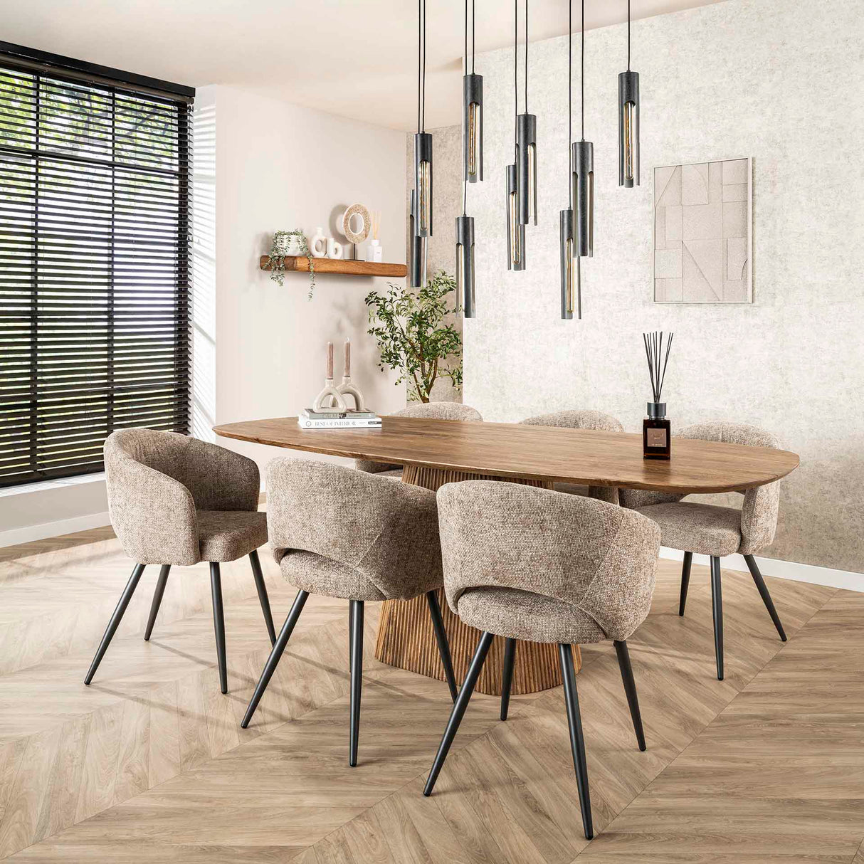 Ensemble de 2 chaises de salle à manger Cargo Tissu Sable