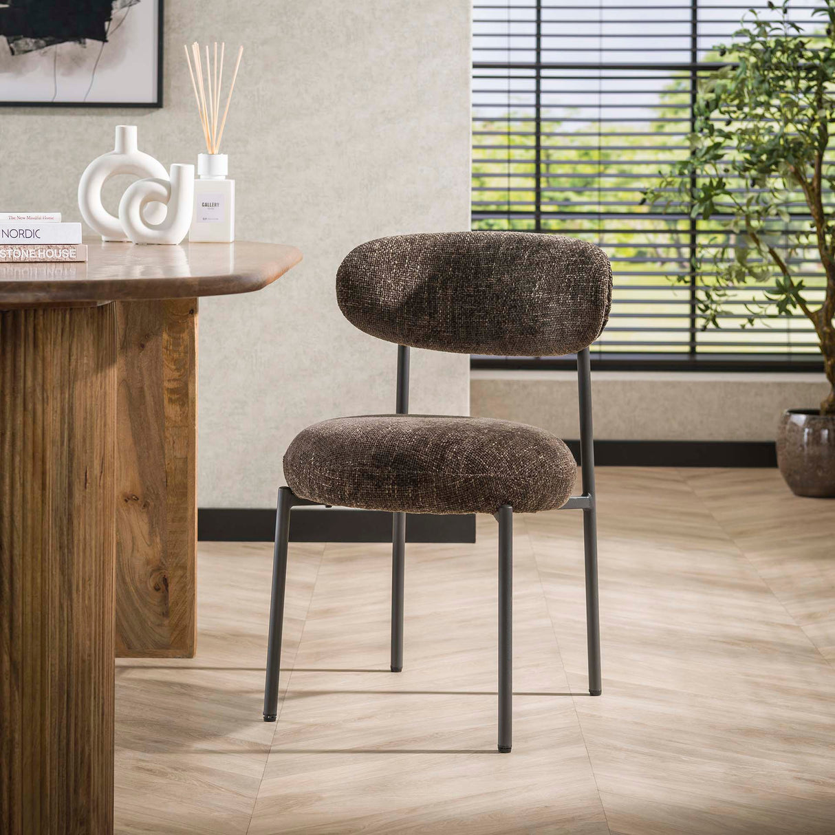 Chaise de salle à manger Aero Tissee Cargo Tissee en tissu Marron