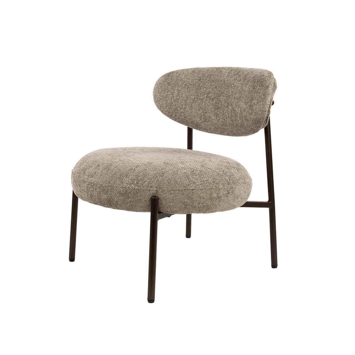 Fauteuil scandinave rond tissu mélangé beige Nova