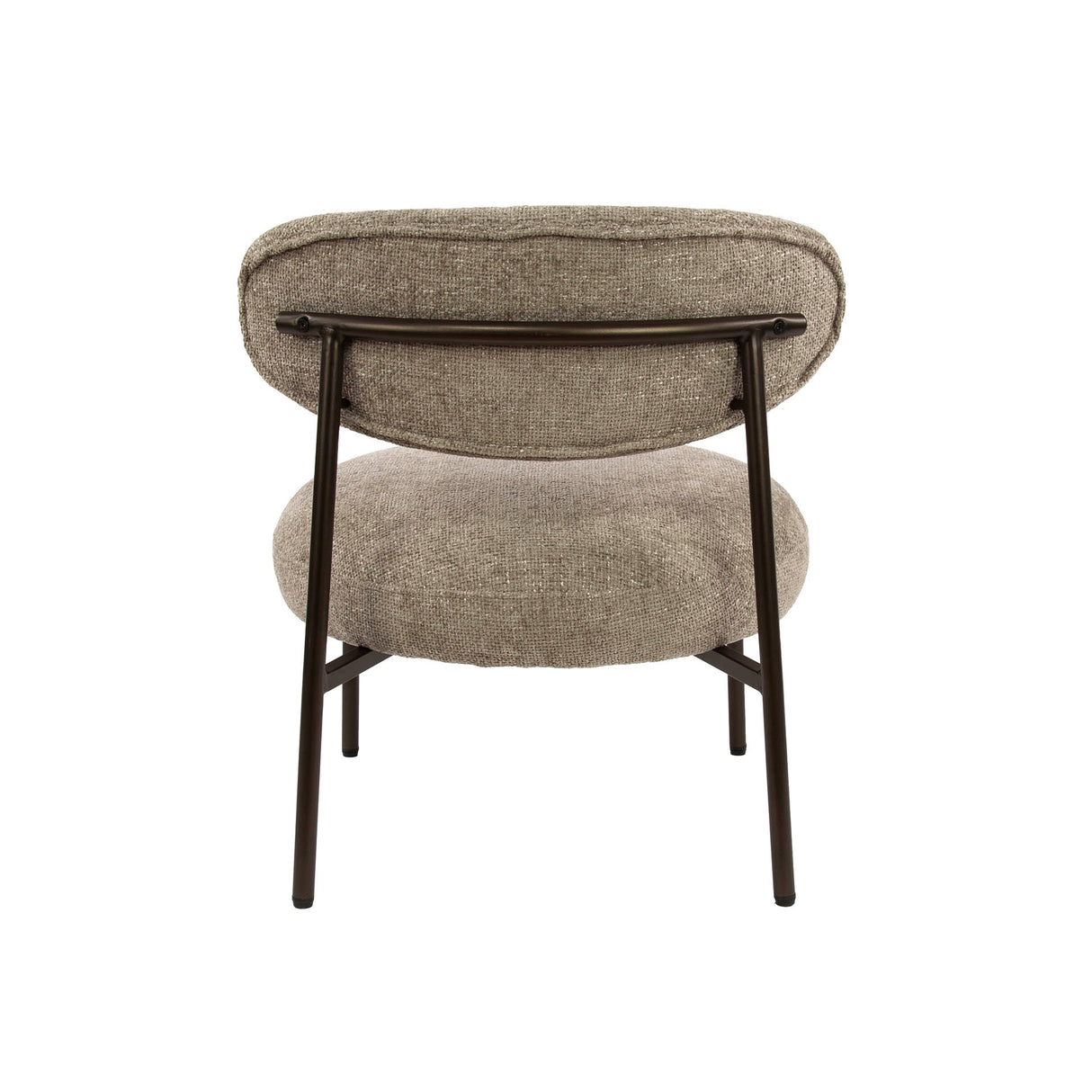 Fauteuil scandinave rond tissu mélangé beige Nova