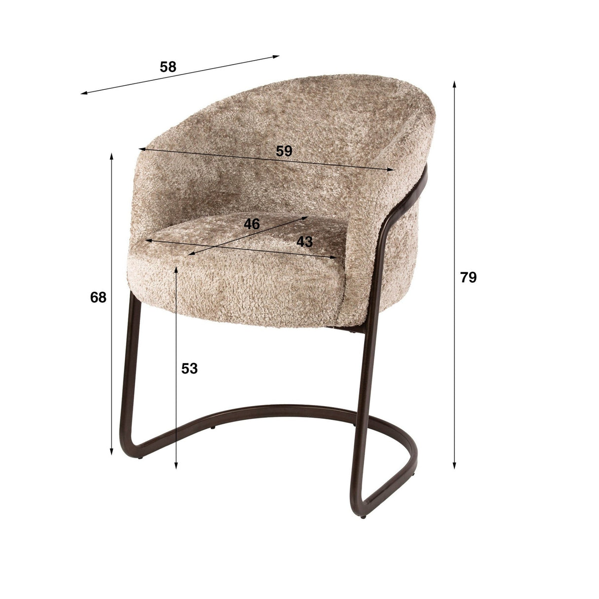 Eetkamerstoelen - Set van 2 eetkamerstoelen Reno Alura zand - Dimehouse