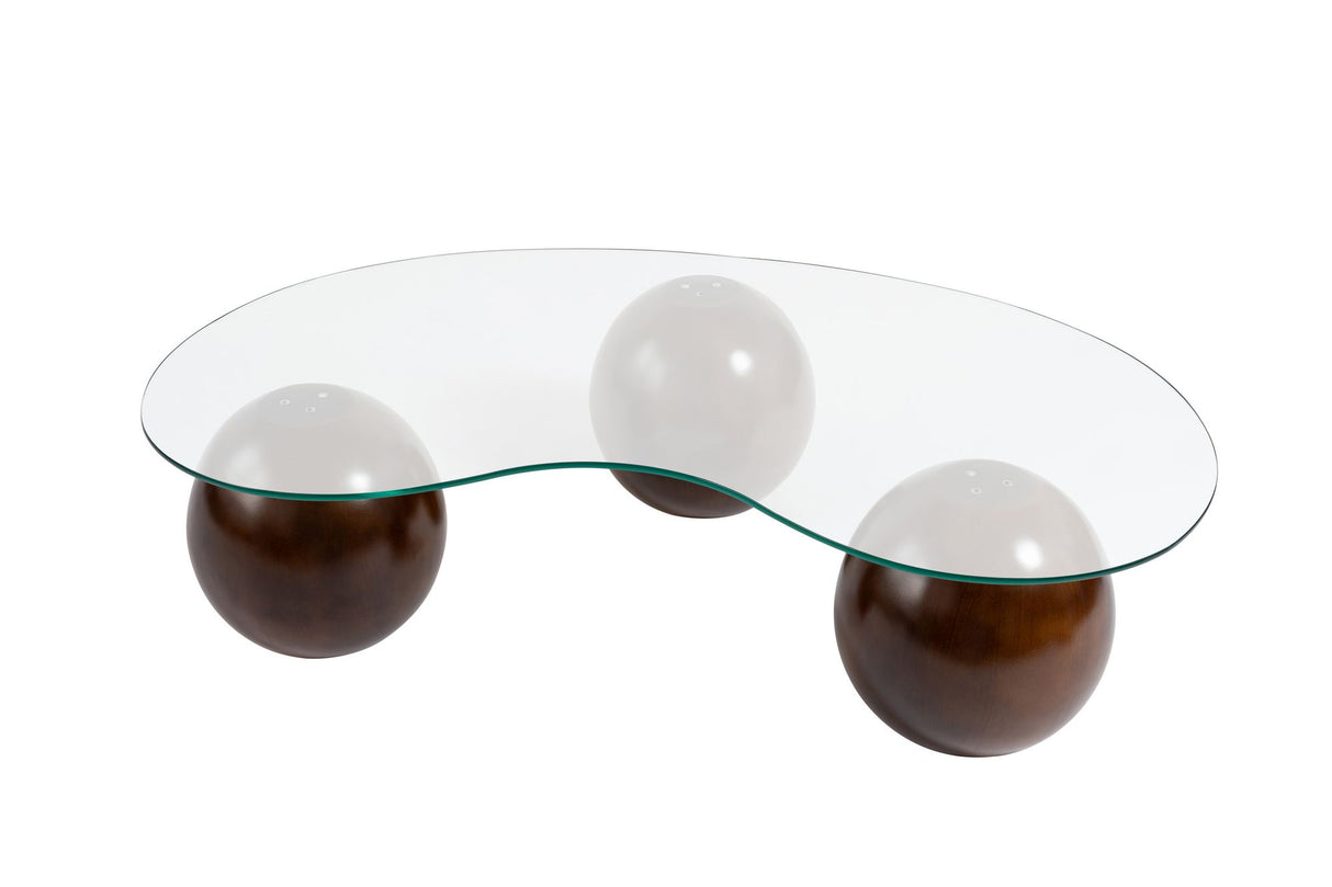 Table basse Sphere Walnoot Transparent 120x70 cm Walnut Verre trempé