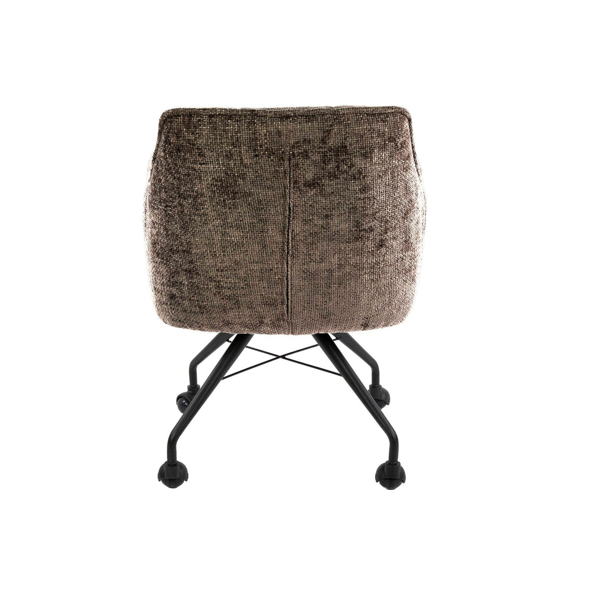 Lot de 2 chaises de salle à manger Tova en tissu taupe avec roulettes