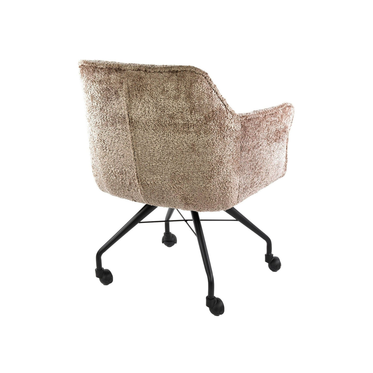 Lot de 2 chaises de salle à manger Tova tissu Alura sable avec roulettes