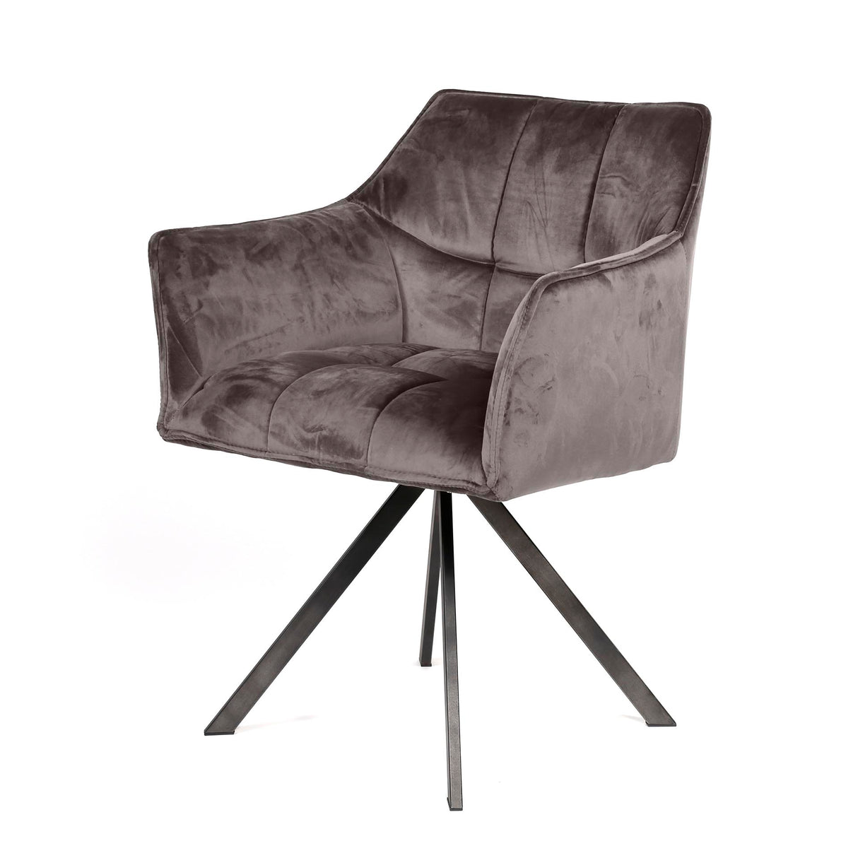 Ensemble de 2 chaises de salle à manger Lino Velvet Anthracite Pivotantes