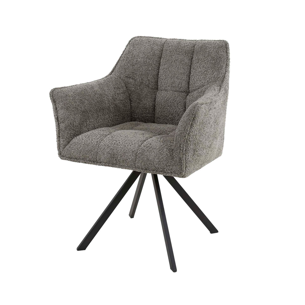 Ensemble de 2 chaises de salle à manger Lino Bouclé Taupe pivotantes