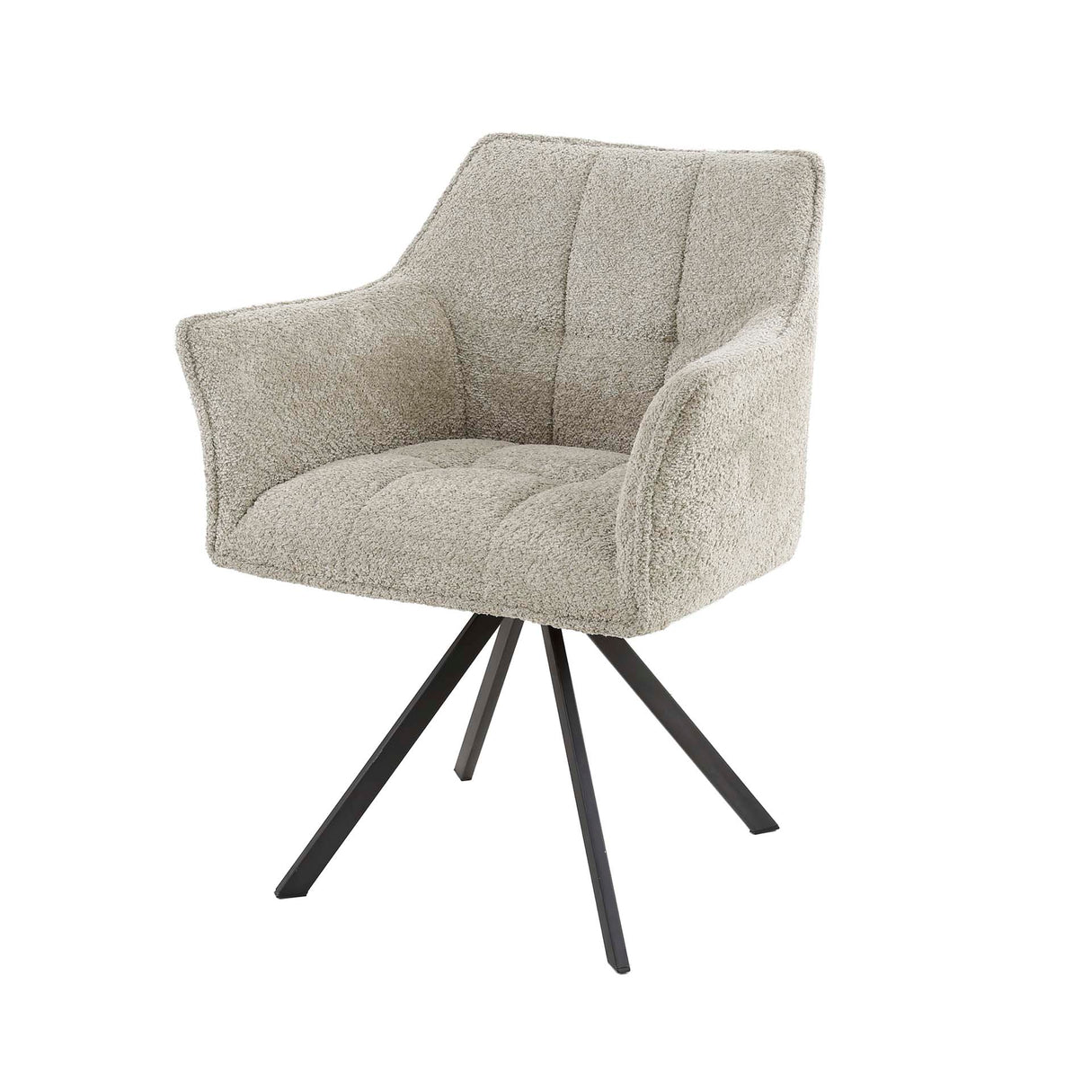 Chaise de salle à manger Lino Bouclé Sable Pivotante Grille