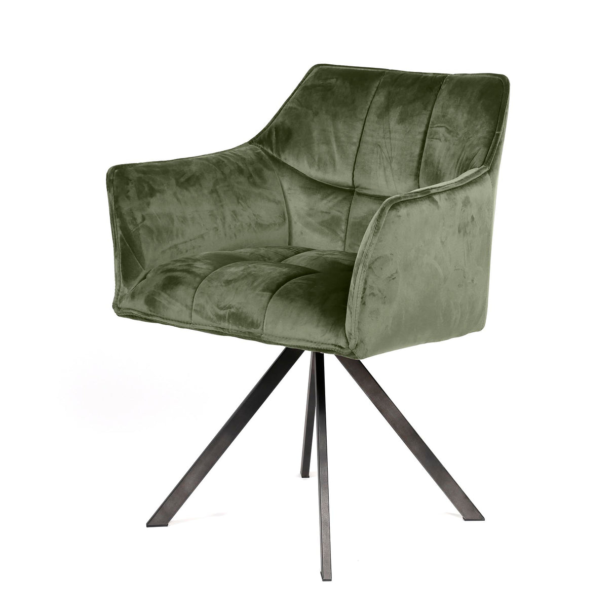 Ensemble de 2 chaises de salle à manger Lino Velvet Vert pivotantes