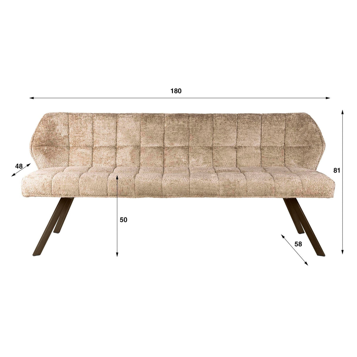 Banquette de salle à manger Raster bouclé marron sable