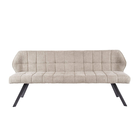 Banquette de salle à manger Lino Bouclé Tissu Sable 180 cm à carreaux