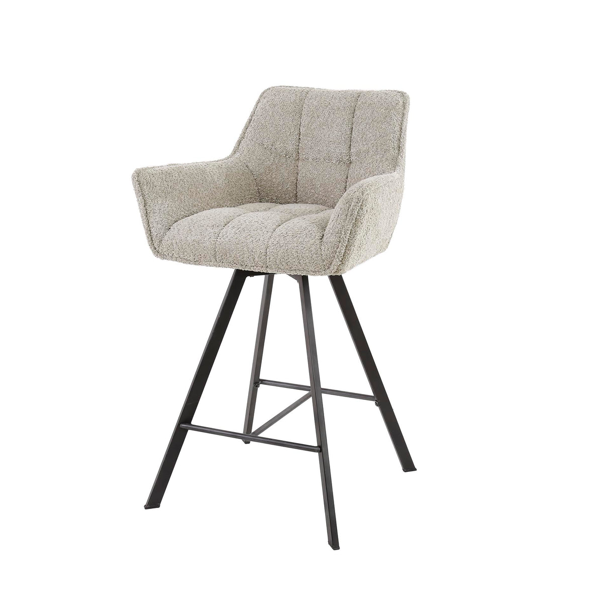 Tabouret de bar Lino Bouclé Sable Pivotant Grille