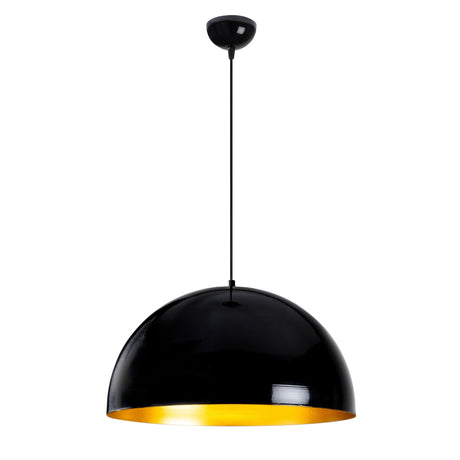 Suspension ronde noire en métal Allure