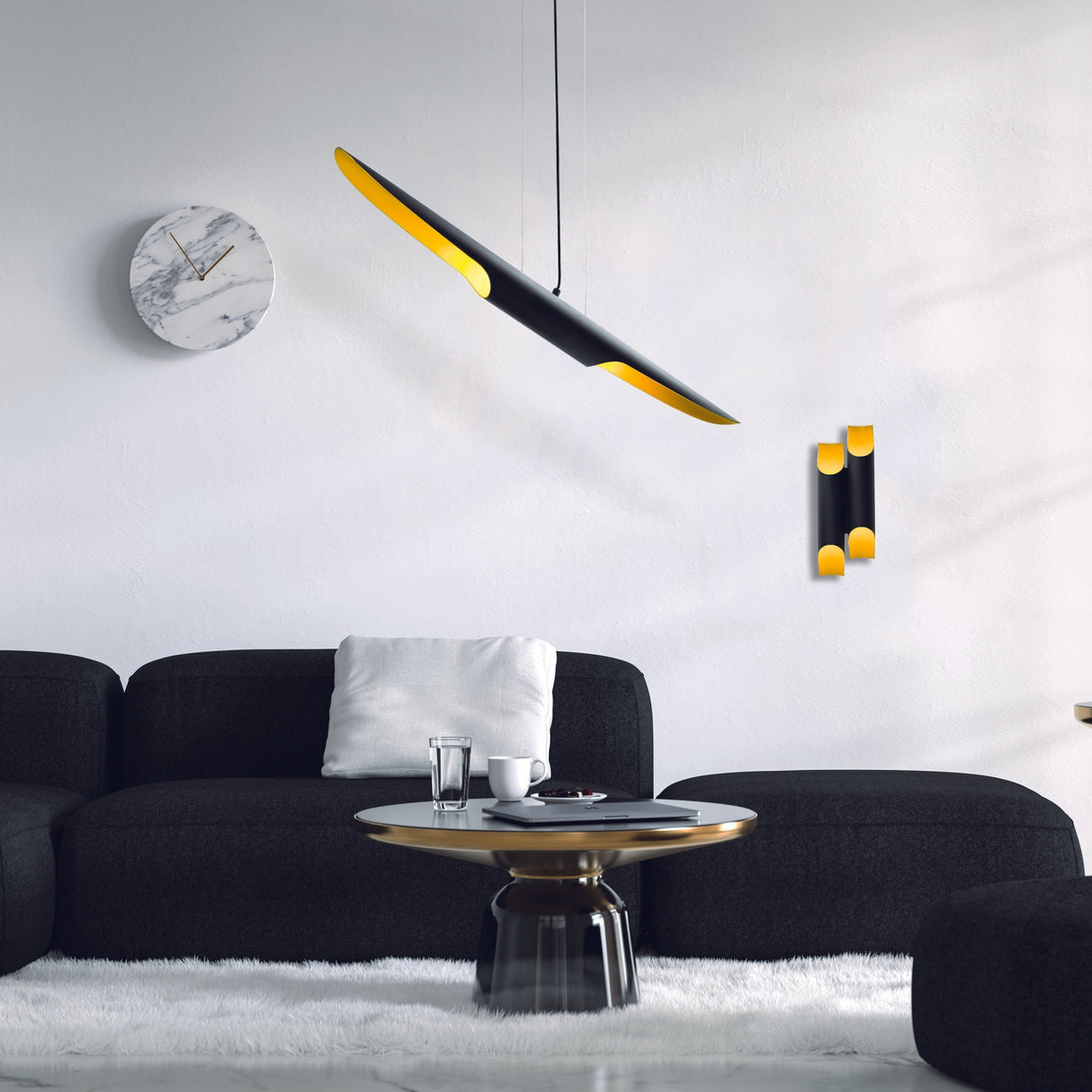 Suspension Noire Métal Lyra