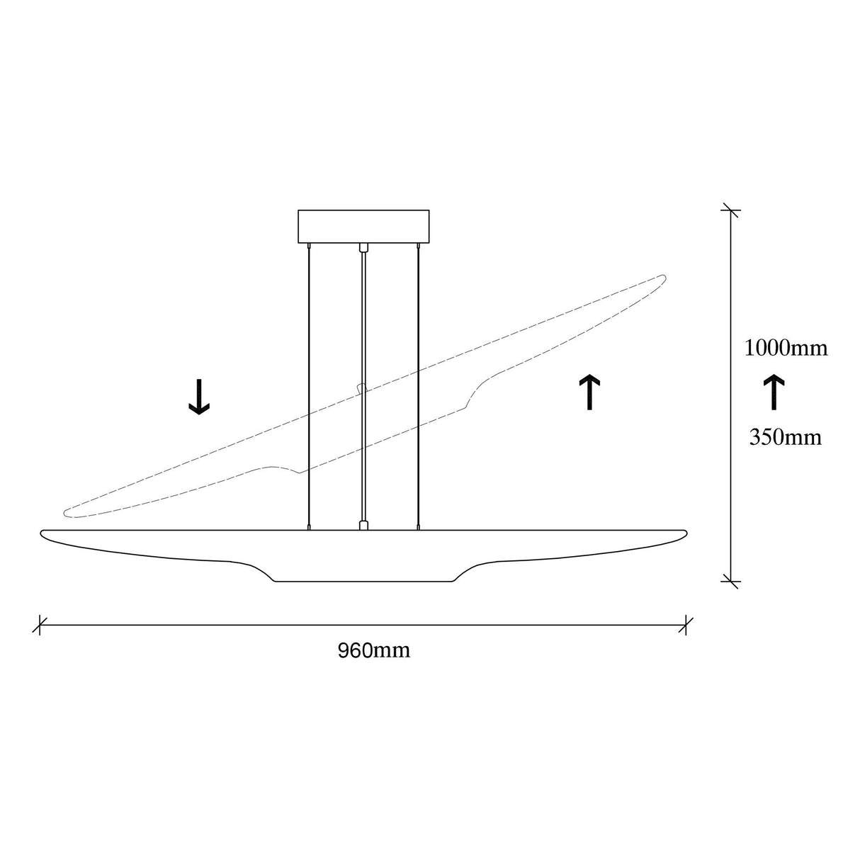 Suspension Noire Métal Lyra