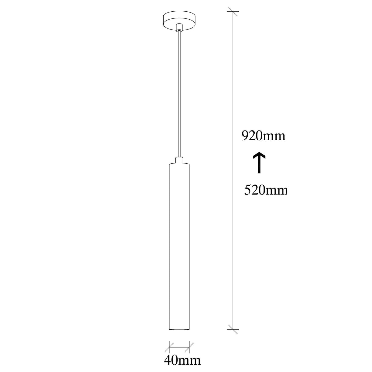 Suspension Noire Métal Steppe