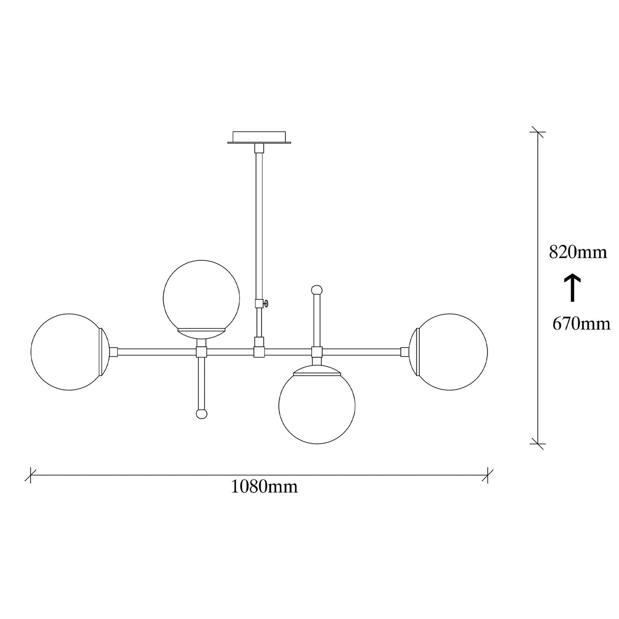 Suspension Noire Métal Rosanna