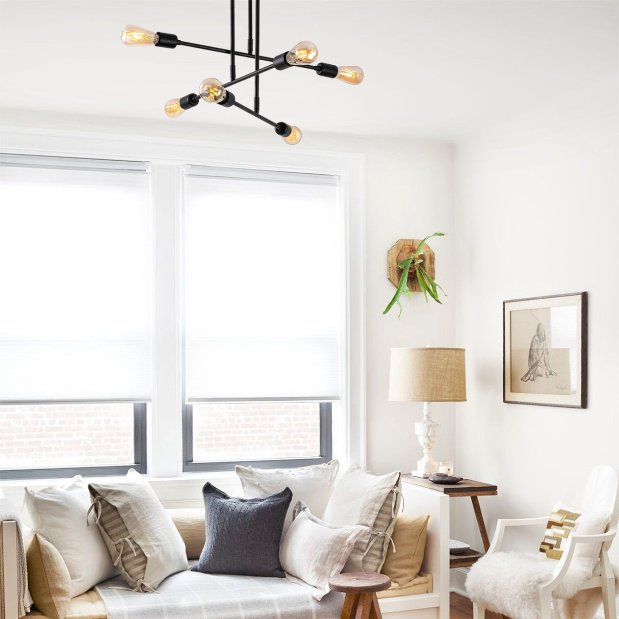 Suspension Noire Métal Topaz