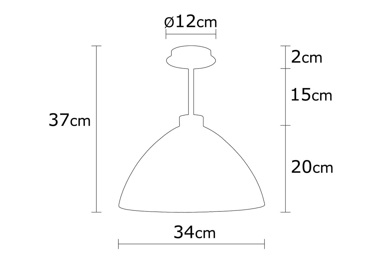 Suspension en verre doré Crest
