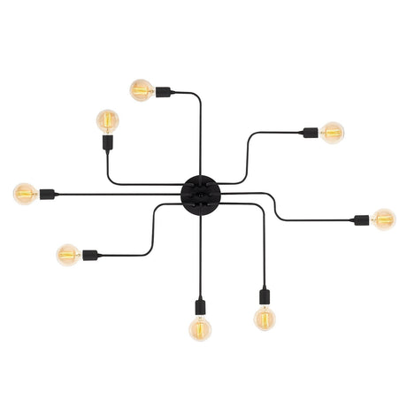 Suspension 8 lumières L Noir Métal Striker