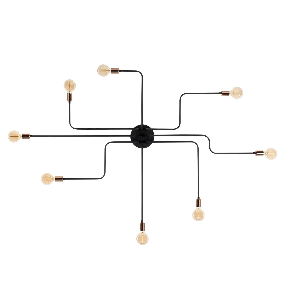 Suspension 8 lumières XL Noir Métal Striker