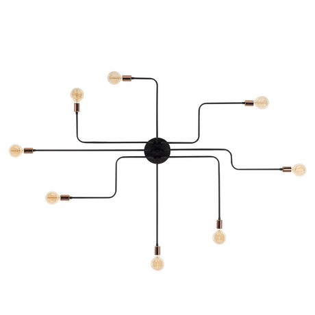 Suspension 8 lumières XL Noir Métal Striker