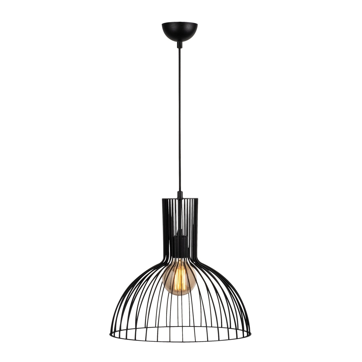 Suspension 1-lampe Noir Métal Quartz