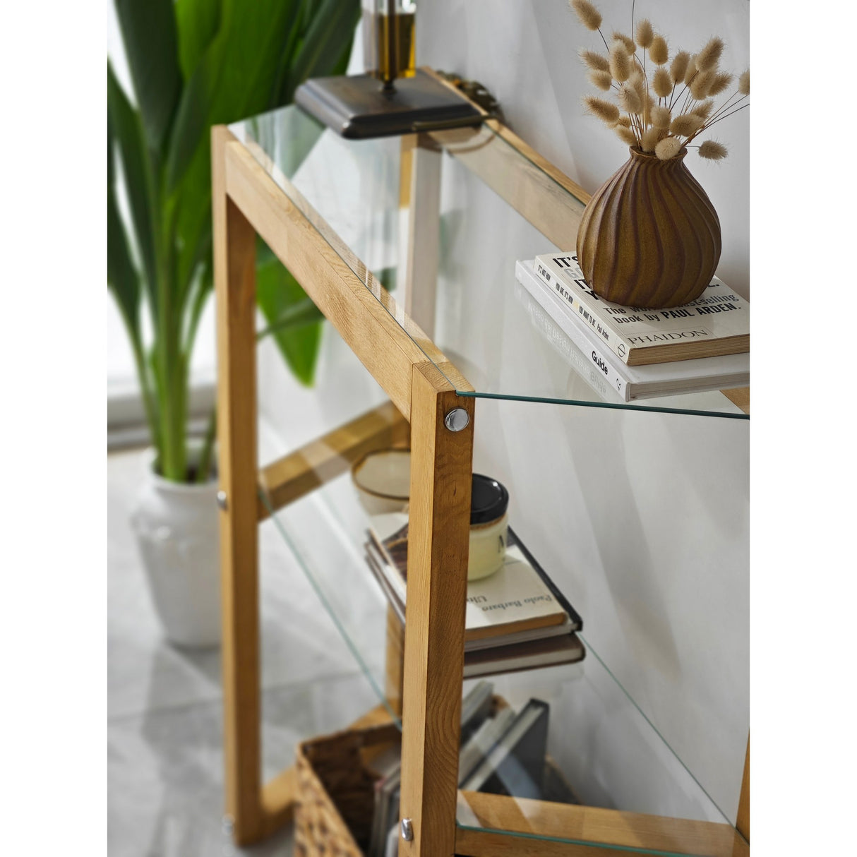 Table de coiffure trapézoïde en bois de chêne