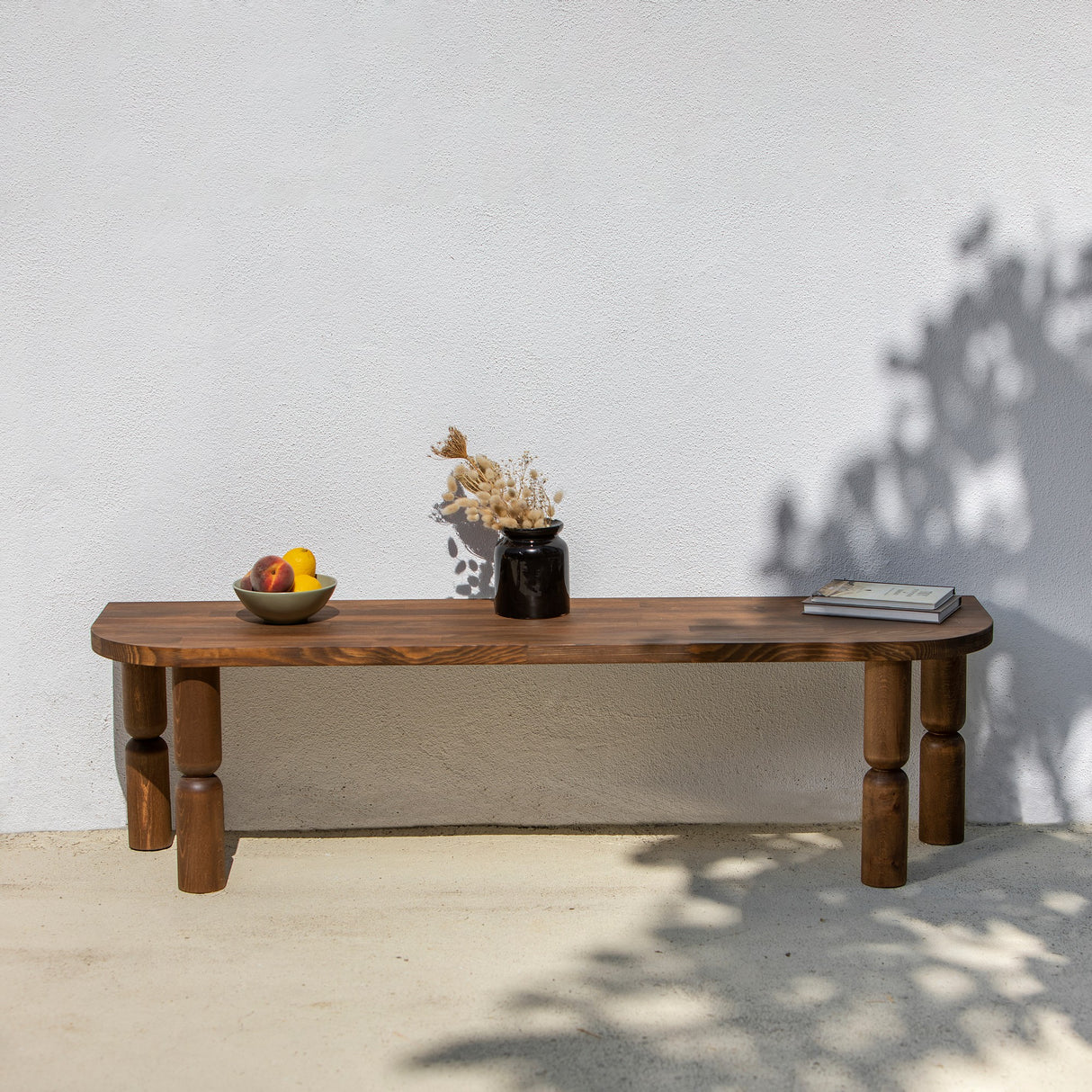 Meuble TV Ida en Noyer Sombre Bois 140x40x35 cm