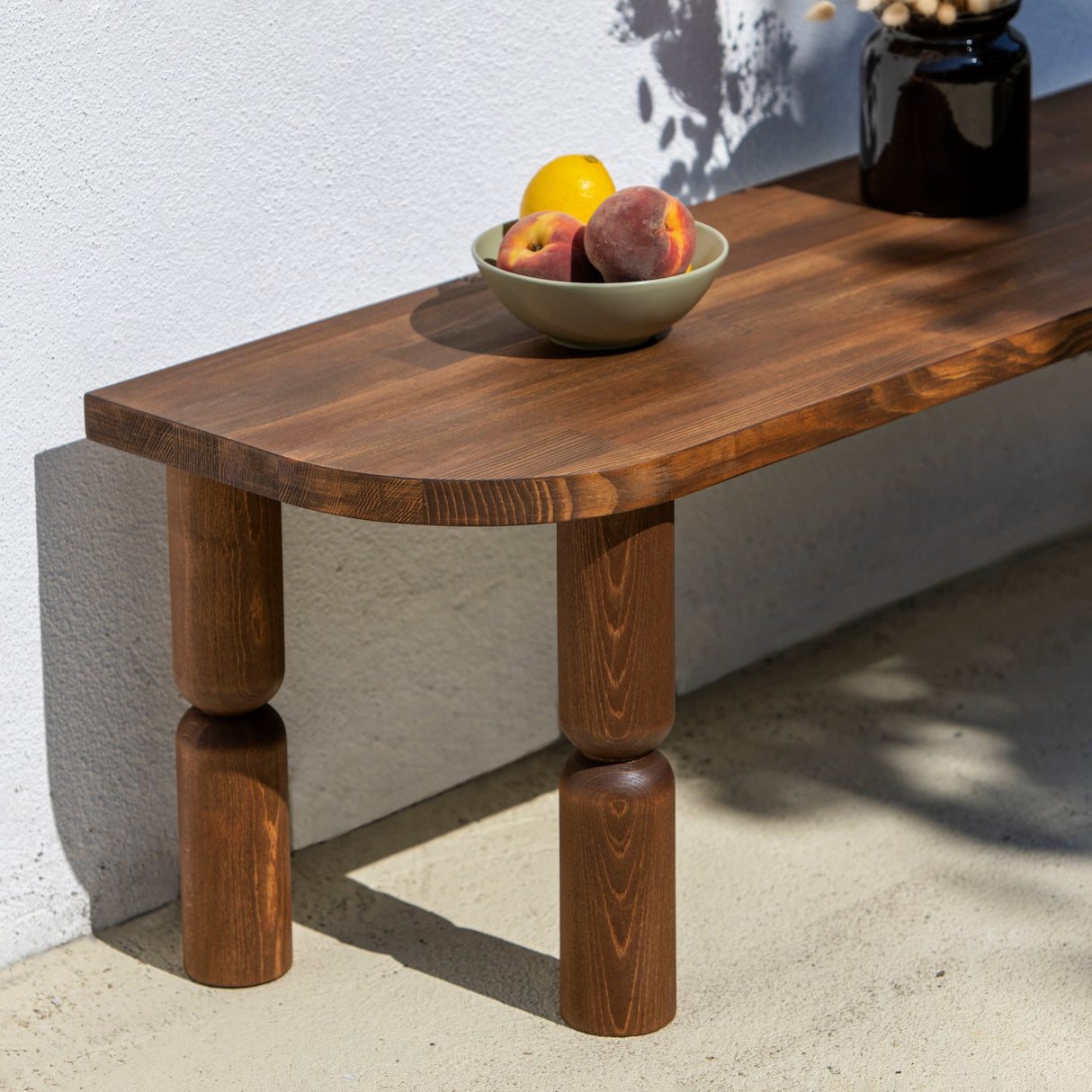 Meuble TV Ida en Noyer Sombre Bois 140x40x35 cm